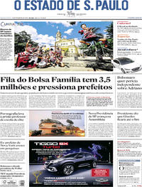 Capa do jornal Estadão 19/02/2020