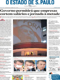 Capa do jornal Estadão 19/03/2020