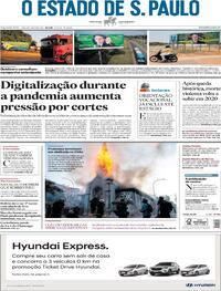 Capa do jornal Estadão 19/10/2020