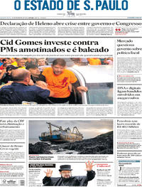 Capa do jornal Estadão 20/02/2020