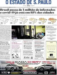 Capa do jornal Estadão 20/06/2020
