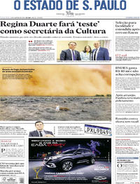 Capa do jornal Estadão 21/01/2020