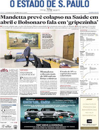 Capa do jornal Estadão 21/03/2020