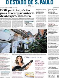 Capa do jornal Estadão 21/04/2020