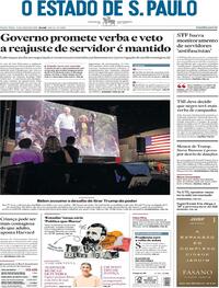 Capa do jornal Estadão 21/08/2020