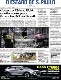 Capa do jornal Estadão 21/10/2020