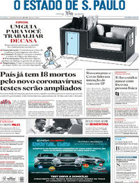 Capa do jornal Estadão 22/03/2020