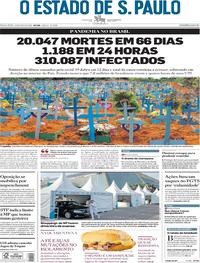 Capa do jornal Estadão 22/05/2020