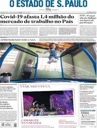 Capa do jornal Estadão 22/06/2020