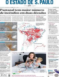 Capa do jornal Estadão 22/09/2020