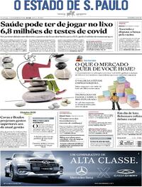 Capa do jornal Estadão 22/11/2020