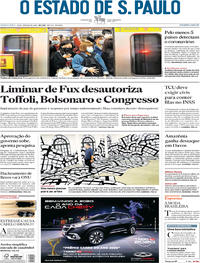 Capa do jornal Estadão 23/01/2020