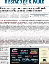 Capa do jornal Estadão 23/05/2020