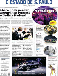 Capa do jornal Estadão 24/01/2020