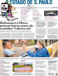 Capa do jornal Estadão 24/05/2020