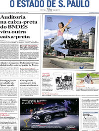 Capa do jornal Estadão 25/01/2020
