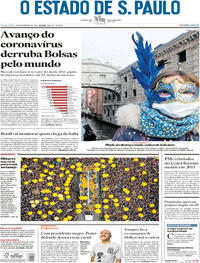 Capa do jornal Estadão 25/02/2020