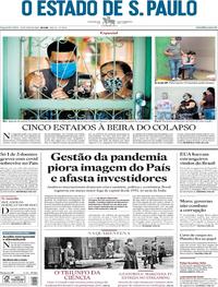 Capa do jornal Estadão 25/05/2020