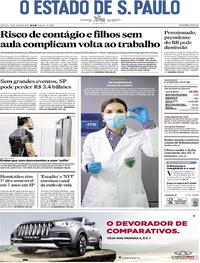 Capa do jornal Estadão 25/07/2020