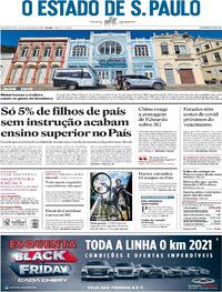Capa do jornal Estadão 25/11/2020