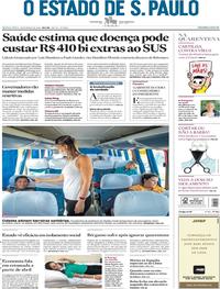 Capa do jornal Estadão 26/03/2020