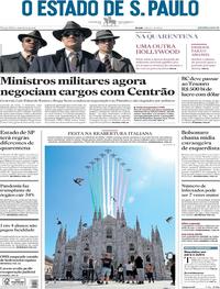 Capa do jornal Estadão 26/05/2020