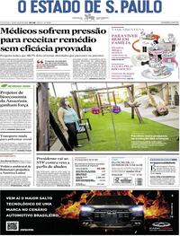Capa do jornal Estadão 26/07/2020
