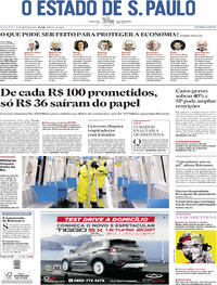Capa do jornal Estadão 27/03/2020