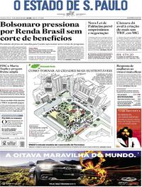 Capa do jornal Estadão 27/08/2020