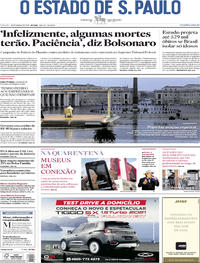 Capa do jornal Estadão 28/03/2020