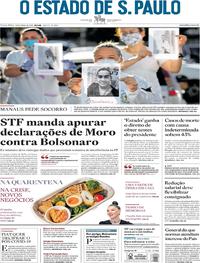 Capa do jornal Estadão 28/04/2020