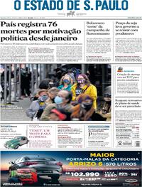 Capa do jornal Estadão 28/10/2020