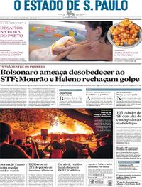 Capa do jornal Estadão 29/05/2020