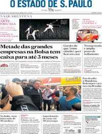 Capa do jornal Estadão 30/03/2020