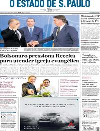 Capa do jornal Estadão 30/04/2020
