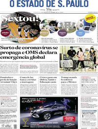 Capa do jornal Estadão 31/01/2020