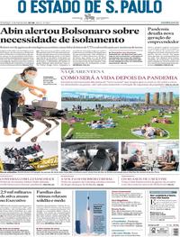 Capa do jornal Estadão 31/05/2020
