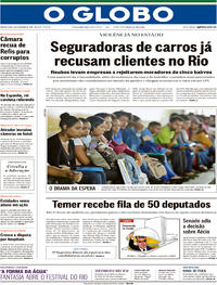 Capa do jornal O Globo 04/10/2017