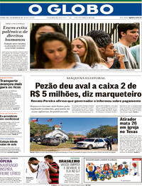 Capa do jornal O Globo 06/11/2017