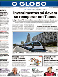 Capa do jornal O Globo 20/10/2017