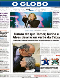 Capa do jornal O Globo 22/09/2017
