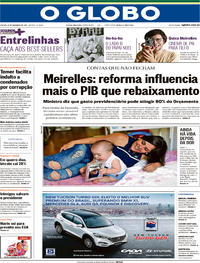 Capa do jornal O Globo 23/12/2017