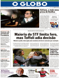 Capa do jornal O Globo 24/11/2017