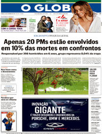 Capa do jornal O Globo 26/11/2017