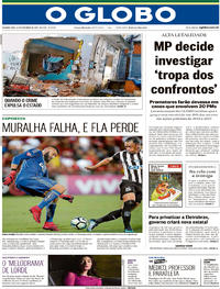 Capa do jornal O Globo 27/11/2017