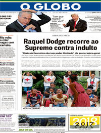 Capa do jornal O Globo 28/12/2017