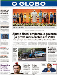 Capa do jornal O Globo 29/11/2017