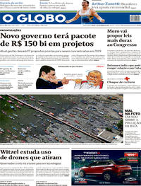 Capa do jornal O Globo 03/11/2018