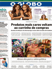 Capa do jornal O Globo 04/02/2018