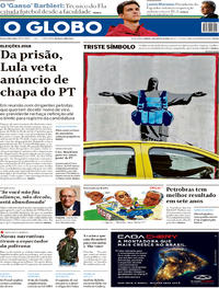 Capa do jornal O Globo 04/08/2018